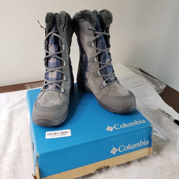 Columbia Shoes - Columbia Ice Maiden II Boots Womens 8 Gray Plaid Winter Cold Weather Gear